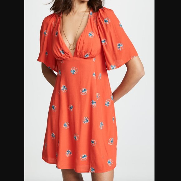 Free People Mockingbird Floral Mini Dress Size 6 - Picture 1 of 15